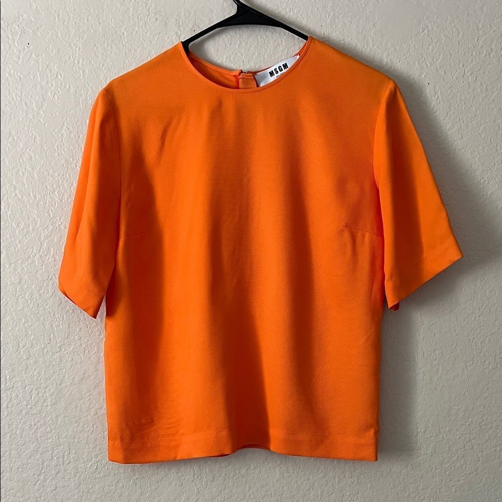 Like New! MSGM Orange Boxy Short Sleeve Top in Size 38/6